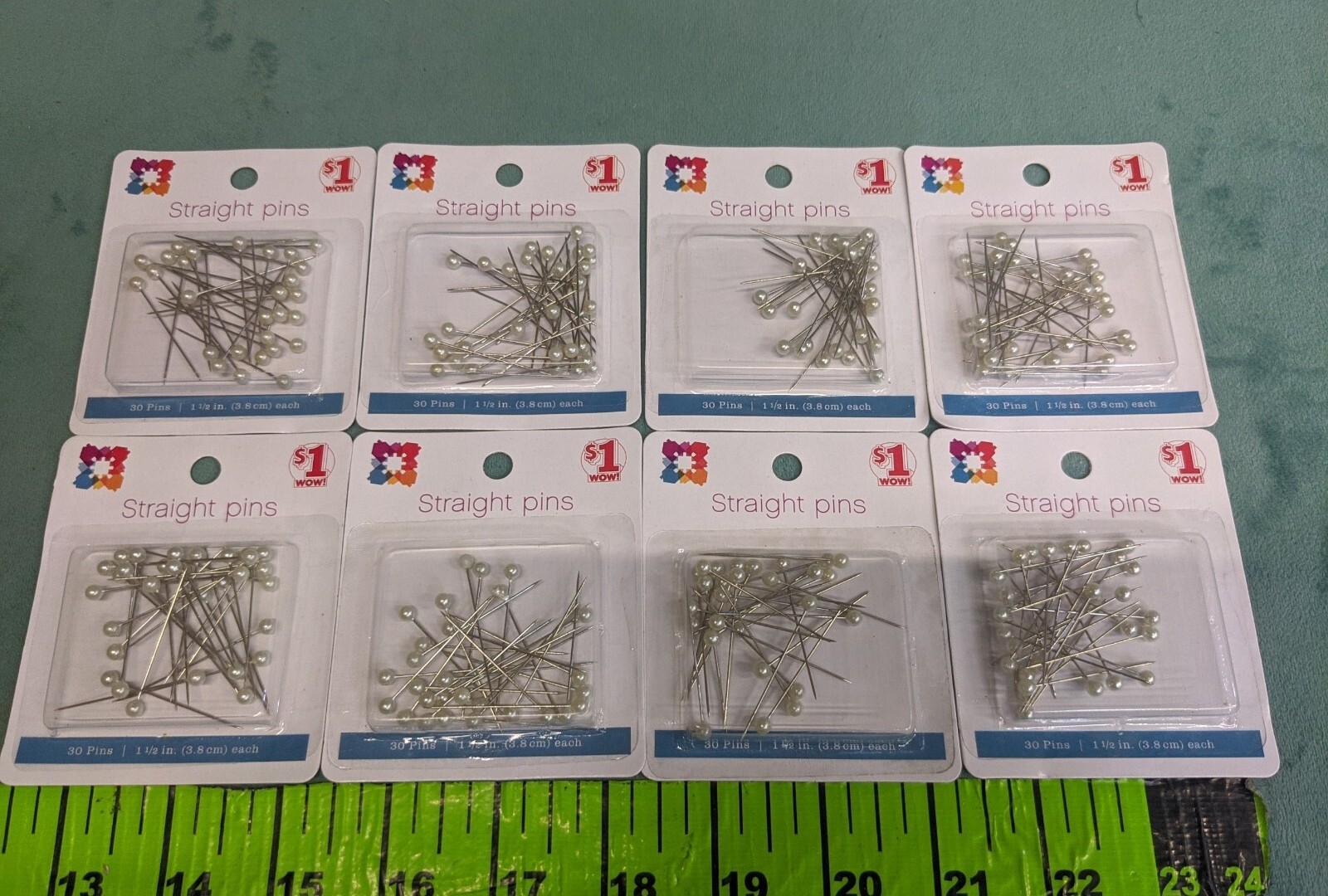 Interiors by Designs Pearlized Head Sewing Pins 1.5" Each Lot of 8 30 Per Pack