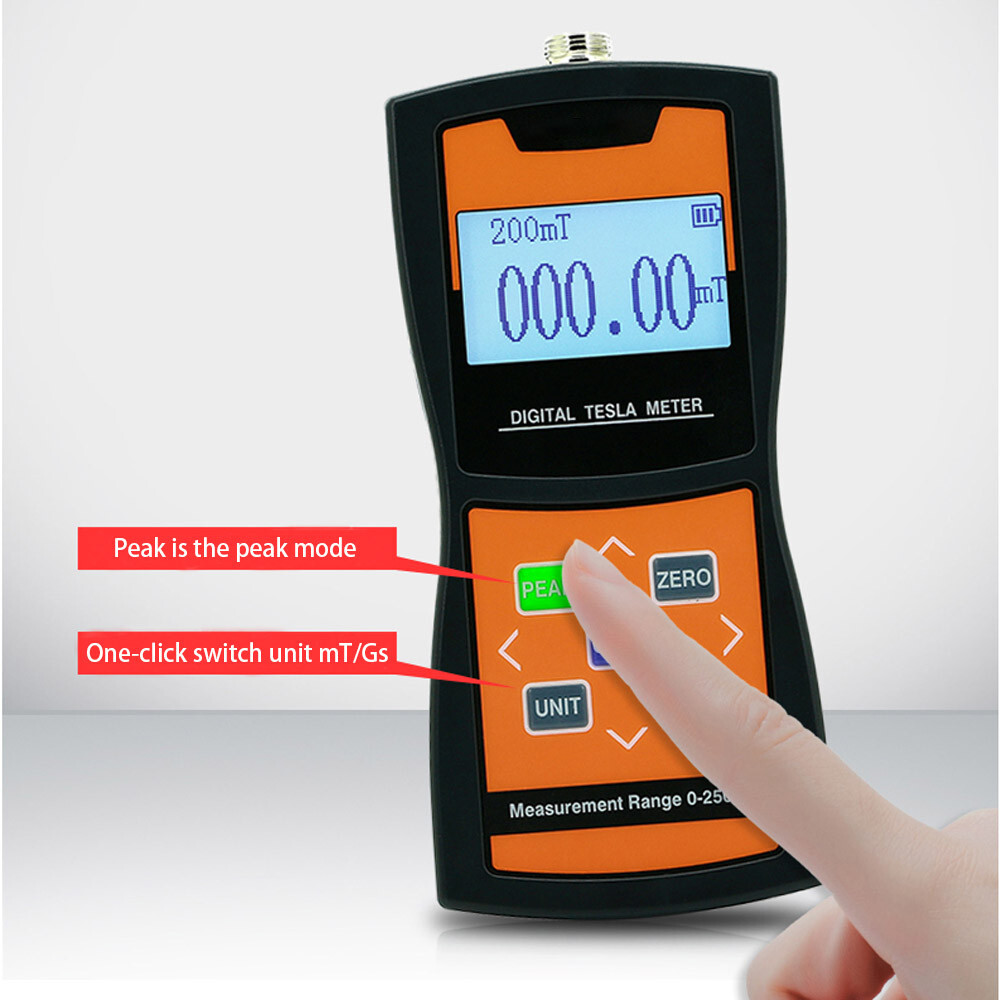 Precision Digital Tesla Meter Gaussmeter Fluxmeter Surface Magnetic Field Tester