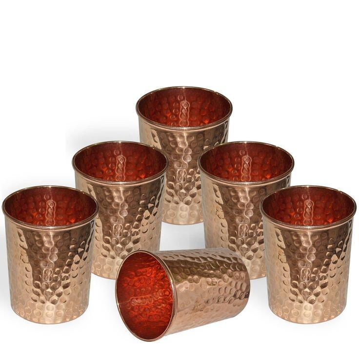 300 ml Copper Hammered Tumbler Glass for Ayurvedic Health Benefits Free Shipping