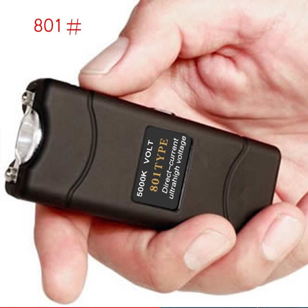 Black 801 380 BV Micro Stun Gun Self Defense W/ 1 Bottle Free Pepper Spray