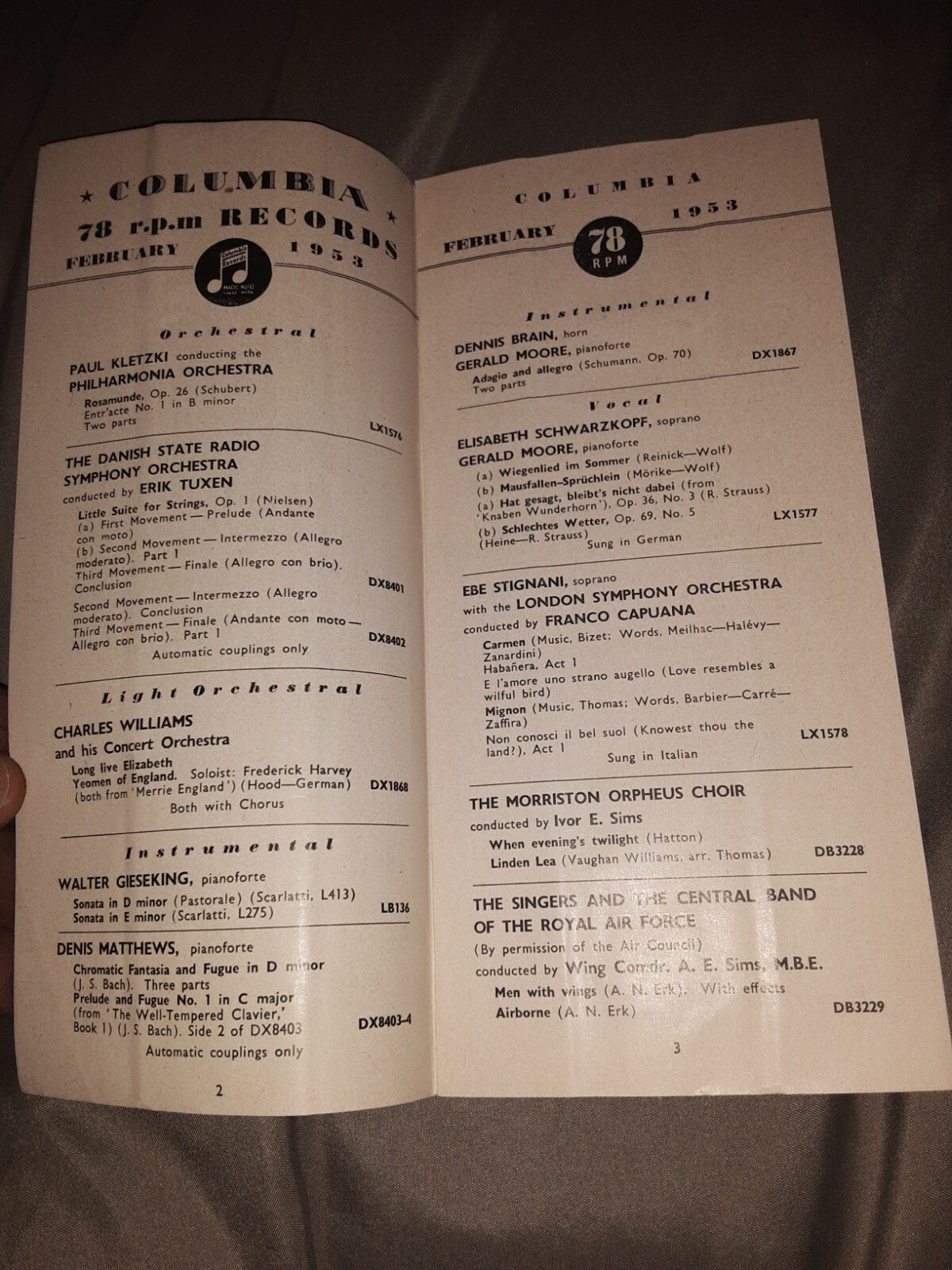 Columbia Records Supplement Catalog 1953