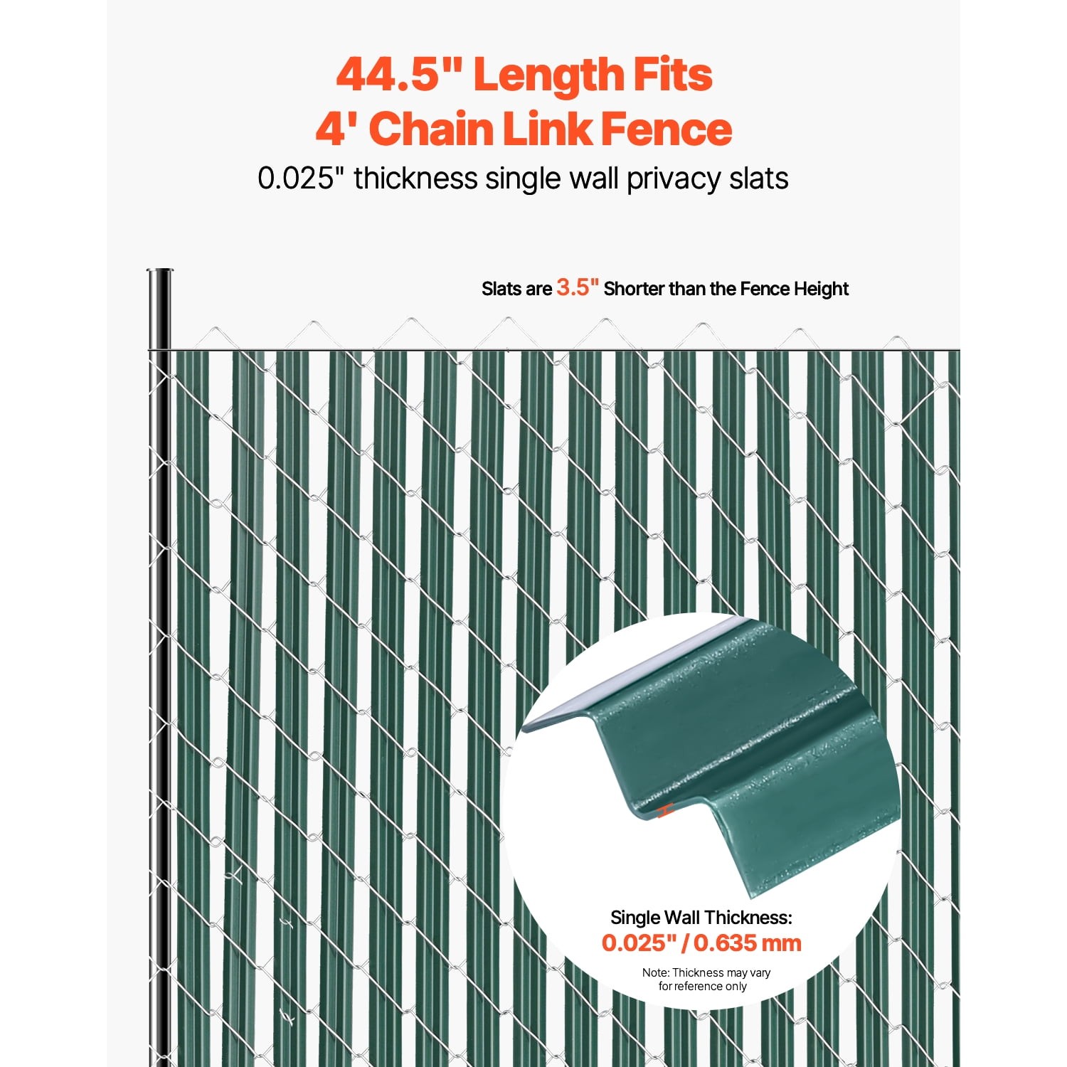 Privacy Slats W/ Bottom Lock Single-Wall Vertical Slats Chain-Link Enclosure