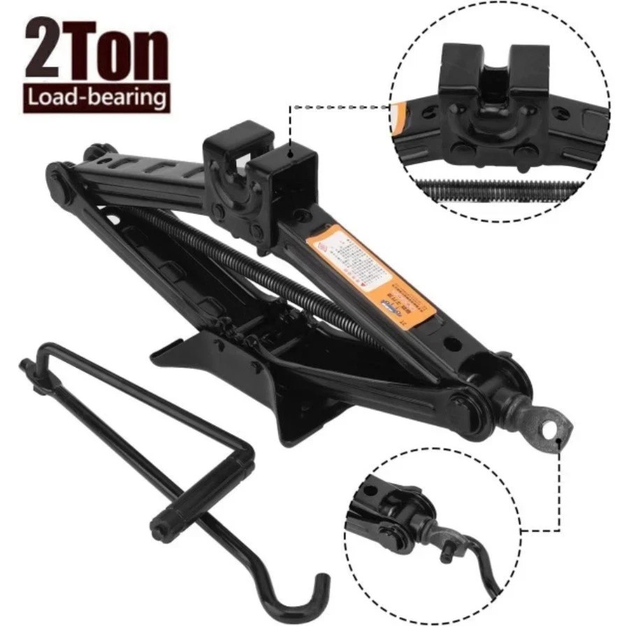 2 Ton Scissor Jack Car SUV Garage Tire Wheel Lug Wrench Tool Kit