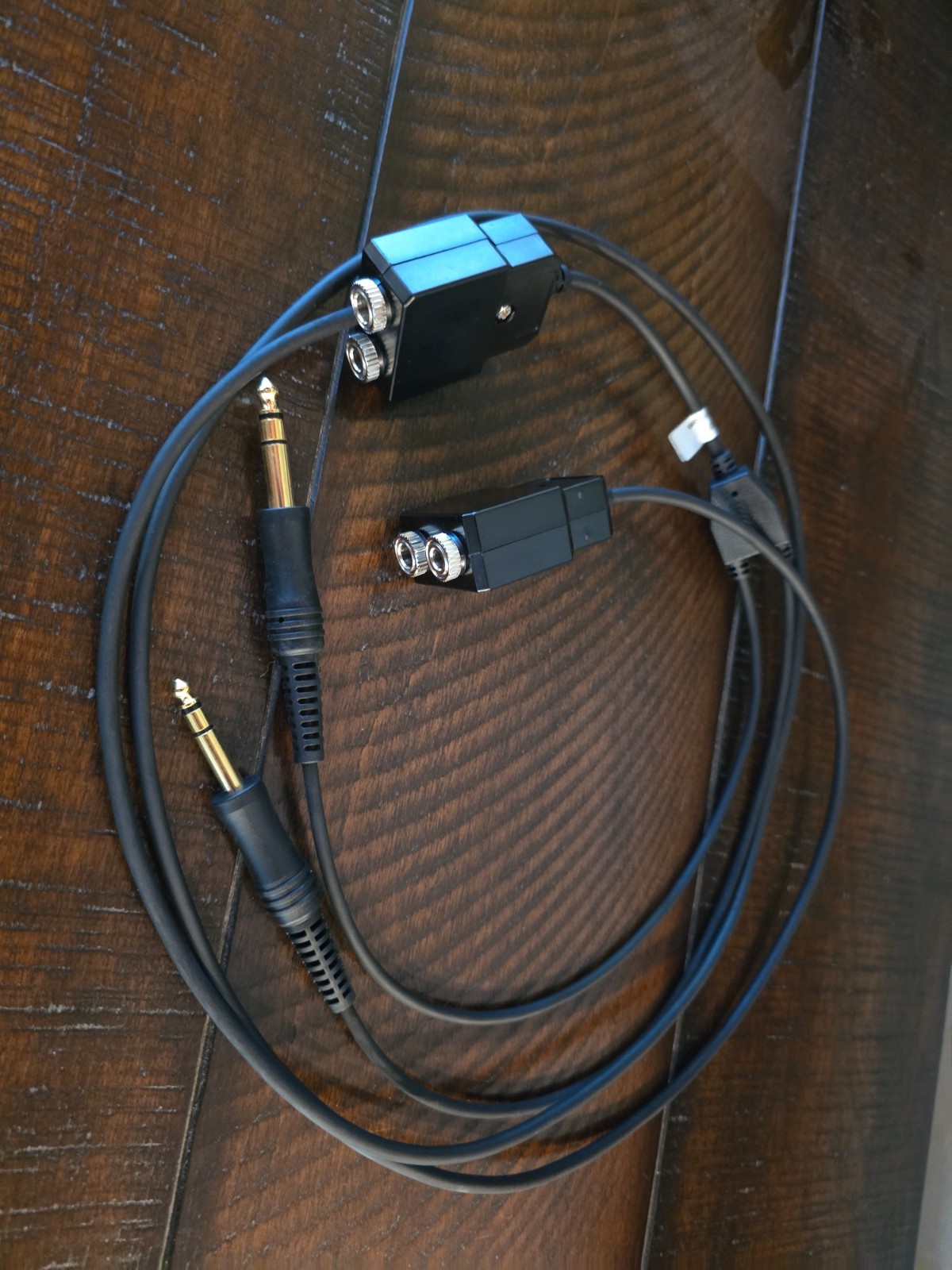 New Avcomm P2010 5' Pilot Aviation Headset Splitter Cord Power 2 Headsets