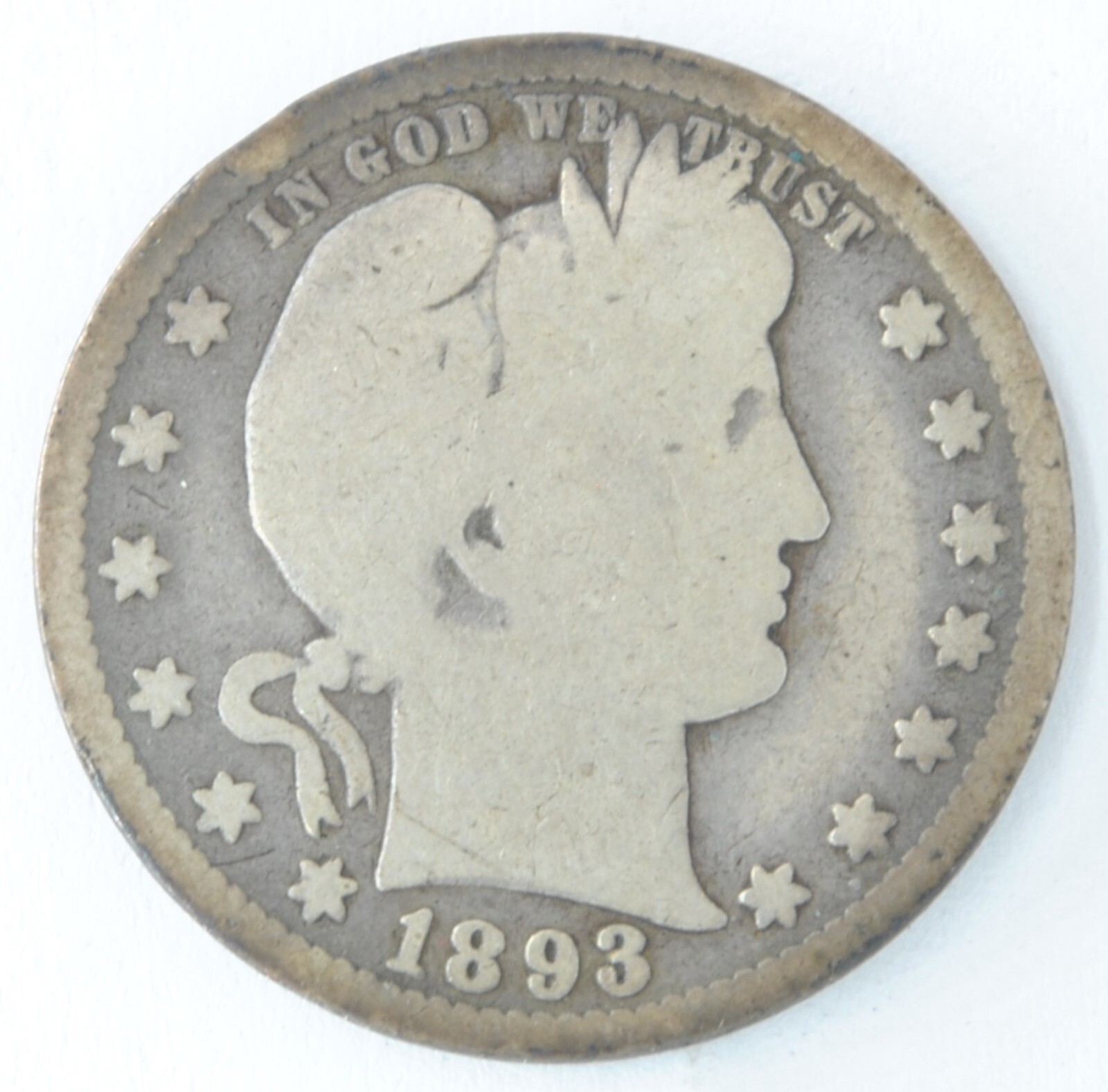 United States 1893-S Barber Quarter 25 Cents 90% Silver San Francisco Mint Coin