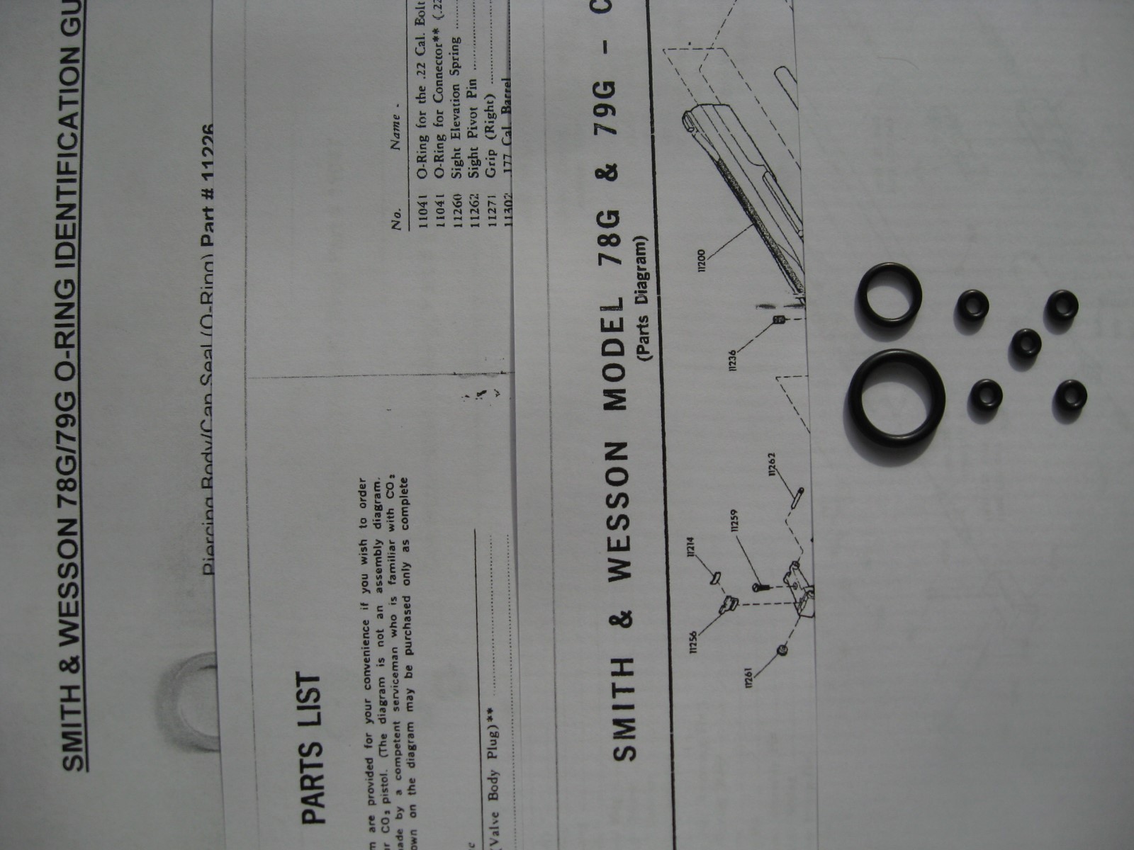 Smith & Wesson 78G 79G - Basic Seal Kit + Exploded View + Parts List + Guide