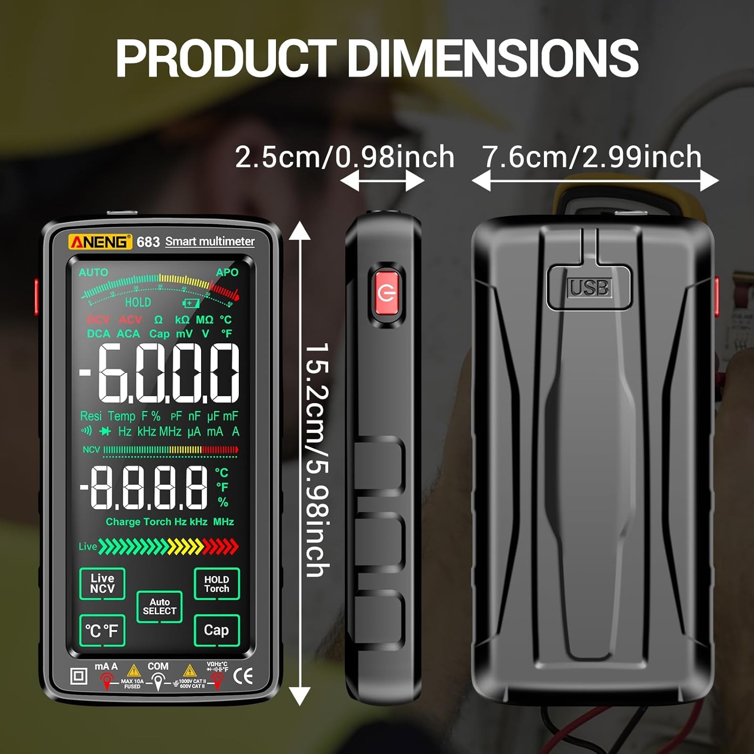 Smart Digital Multimeter 6000 Counts Touch Screen Multimeter Tester