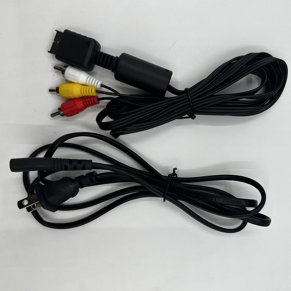 AC Cable Power Supply Adapter Cord+Audio AV RCA For Sony Playstation 1/2 PS2 FAT