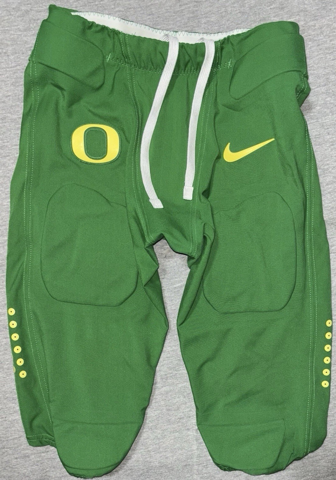 2021 OREGON DUCKS PE GAME WORN Apple Green & Yellow Nike Football Pants W/Pads