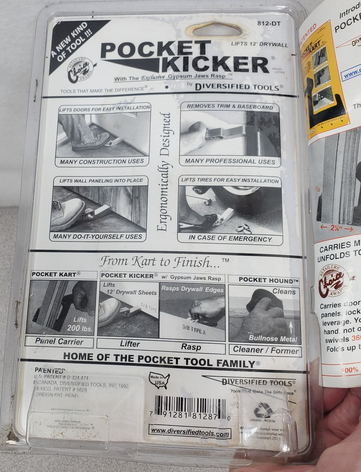Diversified Tools Pocket Kicker Drywall Panel Lifter Edge Rasp Multi-Tool 812-DT