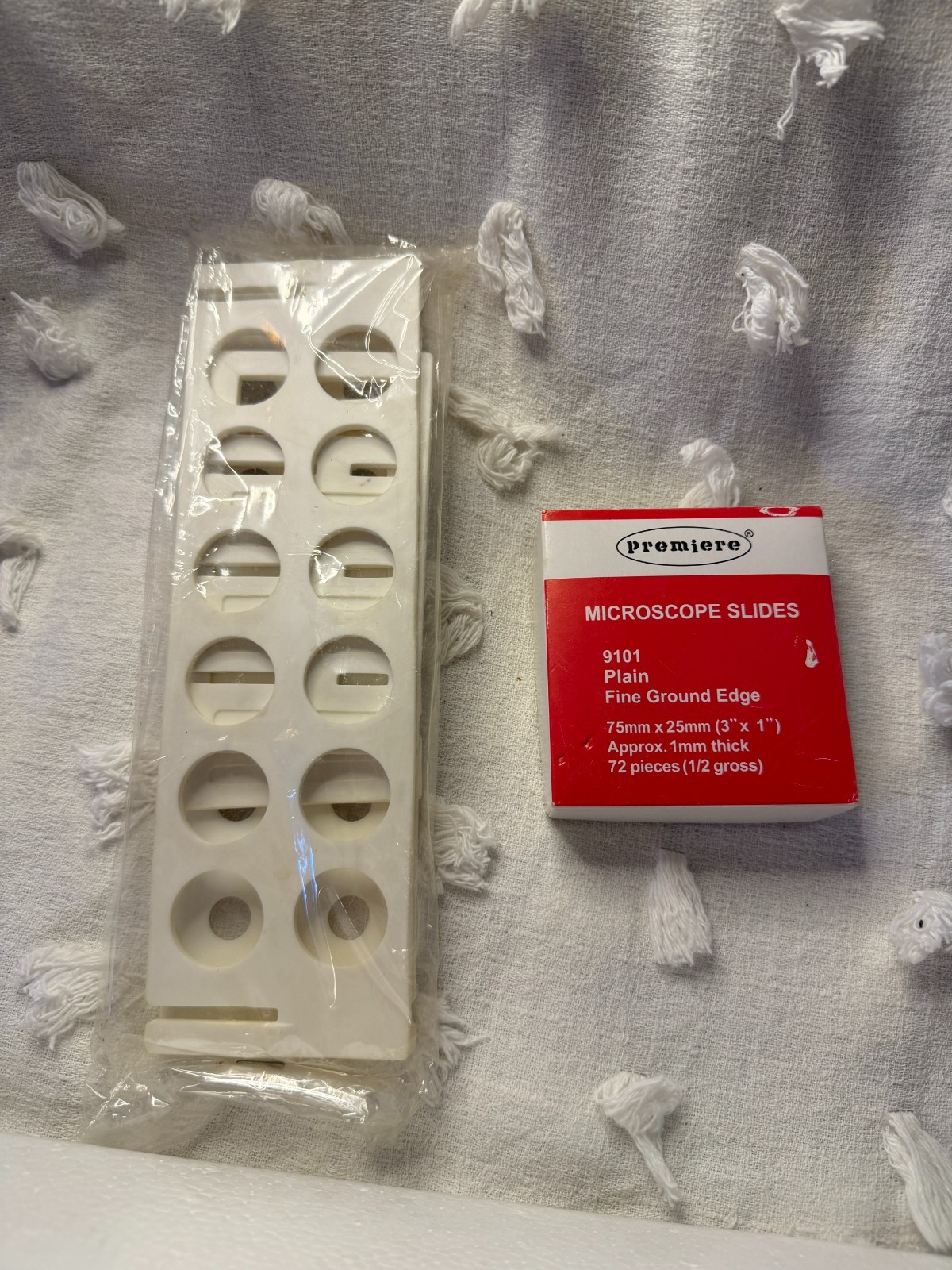 Microscope Slides ~ Premiere Model 9101 ~ Plain Edge 72 pieces ~ 75mm X 25mm