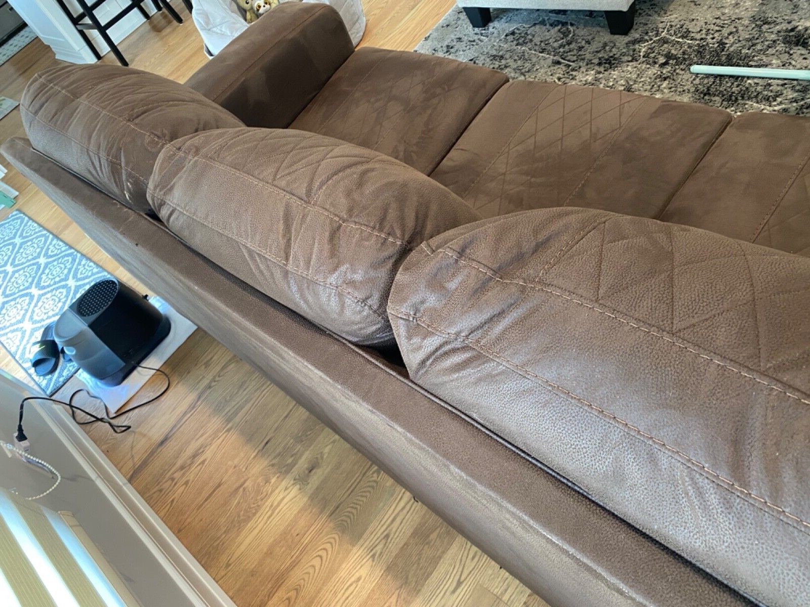 Large, Brown, Coffee, Used Narzole 3 Seater Sofa