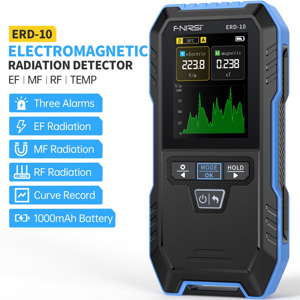 FNIRSI ERD-10 EMF Detector 4 in 1 EMF Radiation Meter with Curve Mode Detector