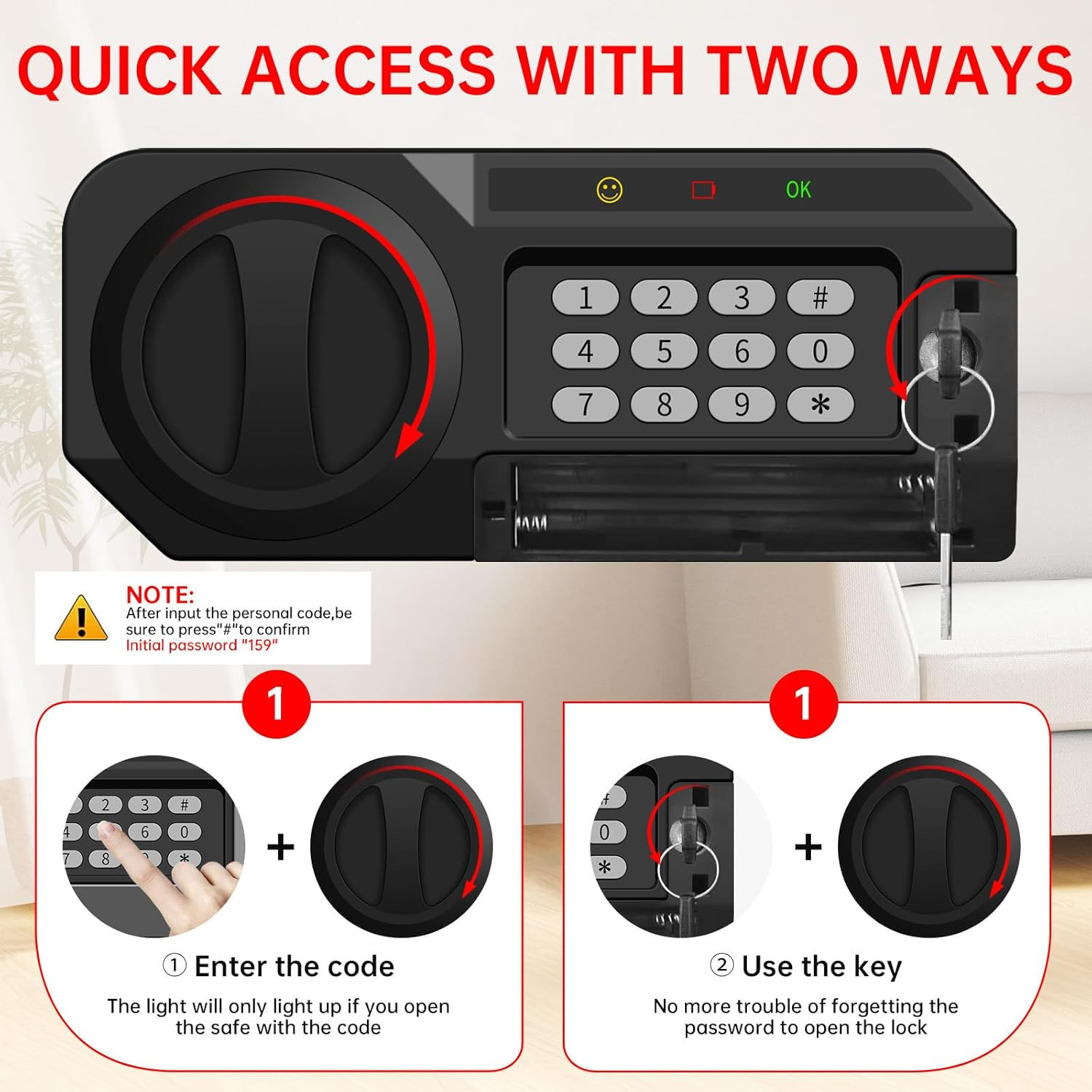 5.1 Cuft Fireproof Waterproof Safe with Electronic Keypad