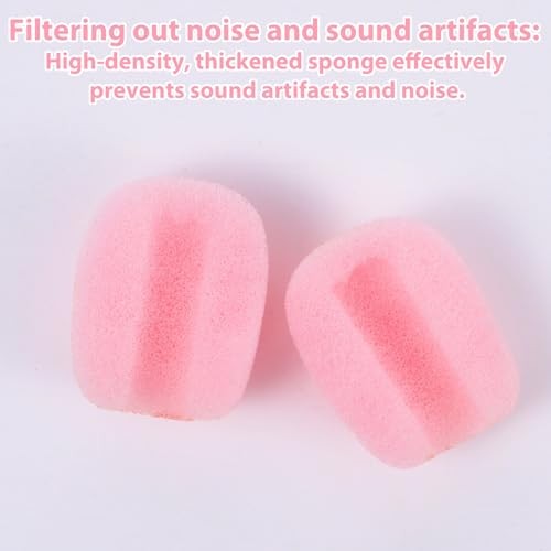 10 Pcs Pink Microphone Windscreen Covers Foam High Density Headset Mic Foam