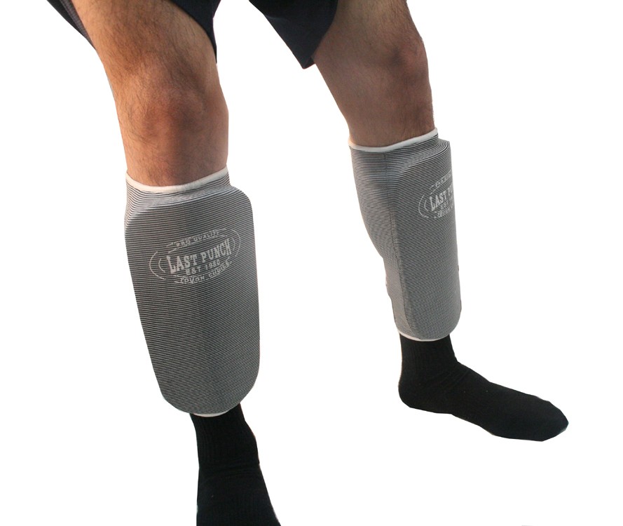 MMA Gray Professional Martial Arts Shin Pads Large Size