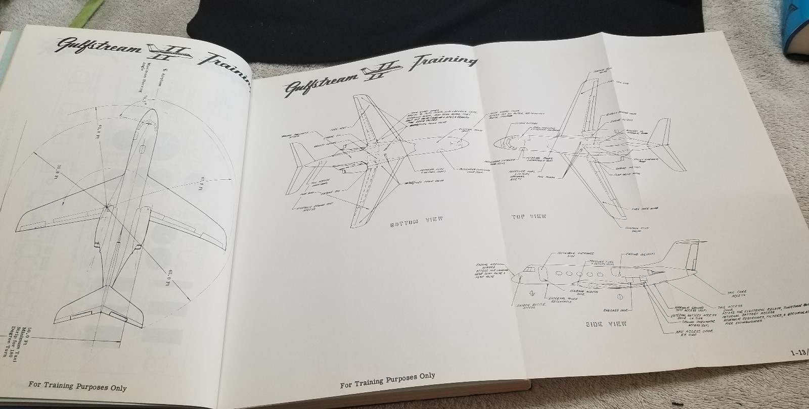 1966 GULFSTREAM II GRUMMAN SET 3 PC LOT Jet CAA Approved Original Flight Manual
