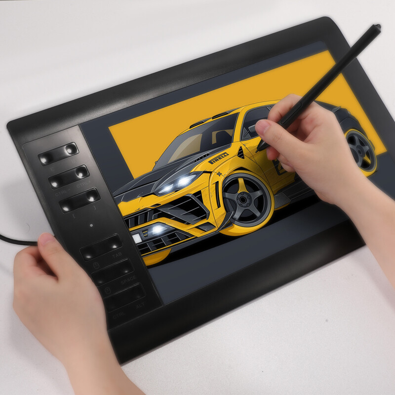 Graphics Drawing Tablet HD Screen+Digital Pen Kit Quick Reading Pressure Sensing