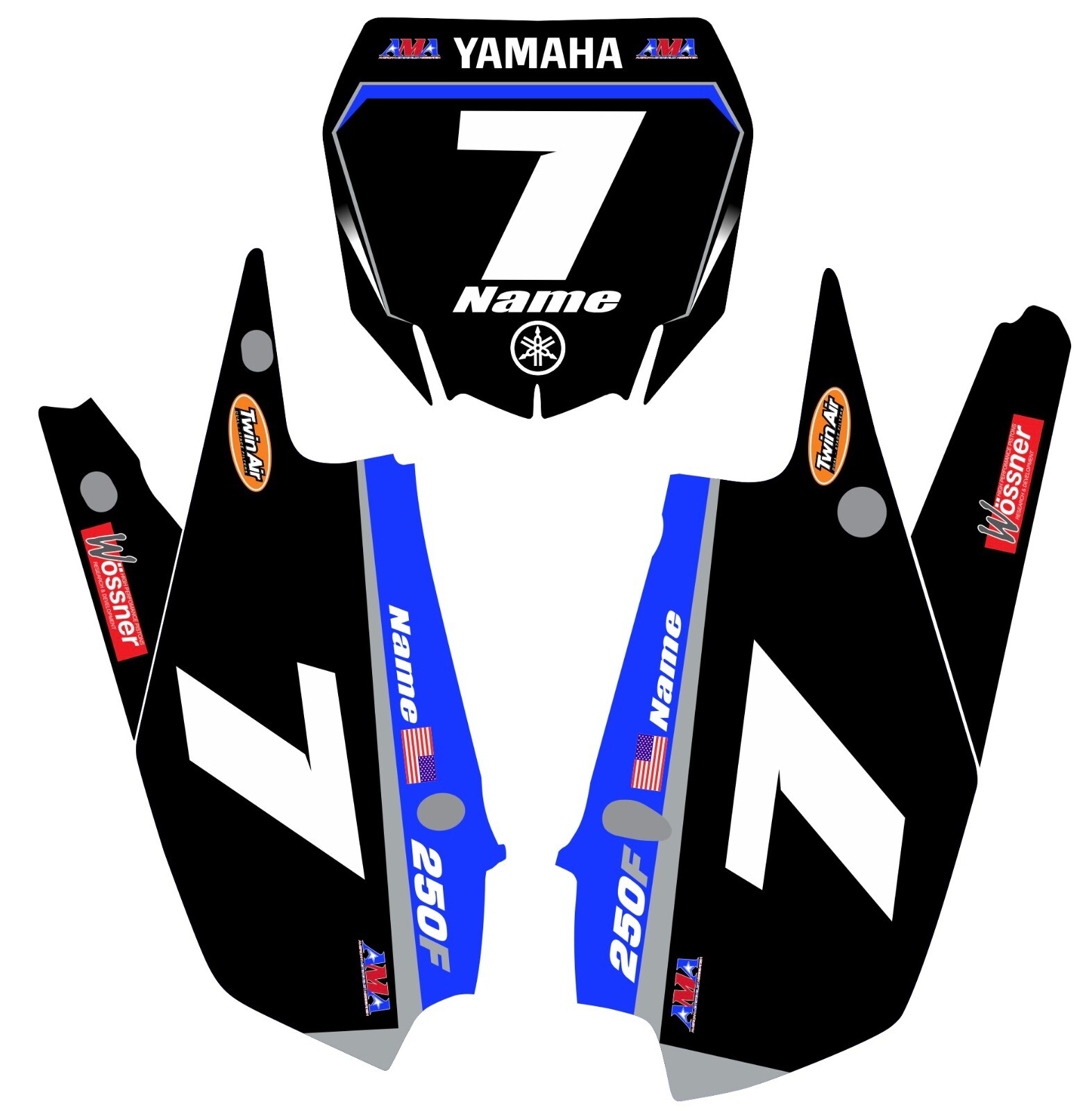 Number Plate Graphics for Yamaha YZ 250f YZ250f 2019-2023 decals