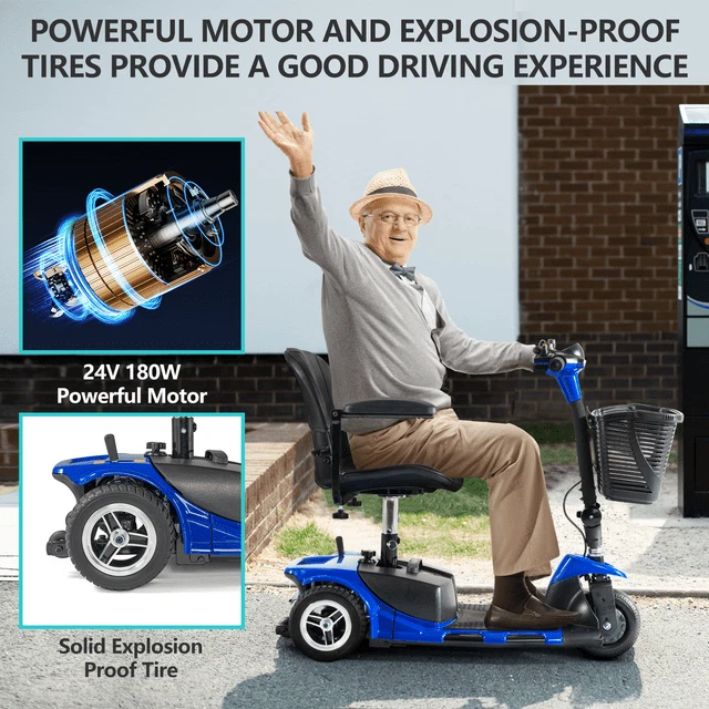 3 Wheels Mobility Scooter Electric Powered Mobile Folding Wheelchairs Device New