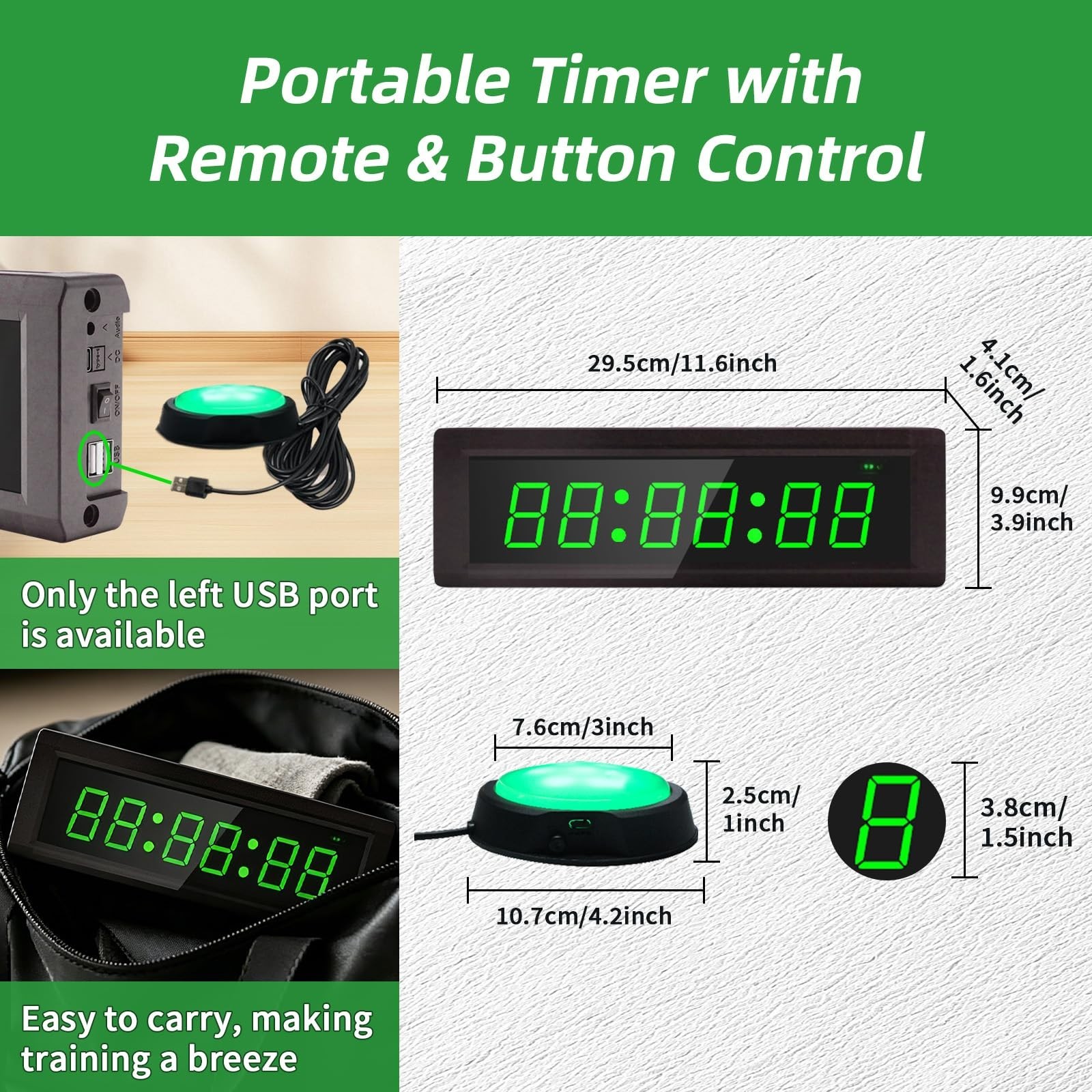 Programmable Gym Timer Clock with Remote, 7 RGB Colors, Interval & Stopwatch, Po