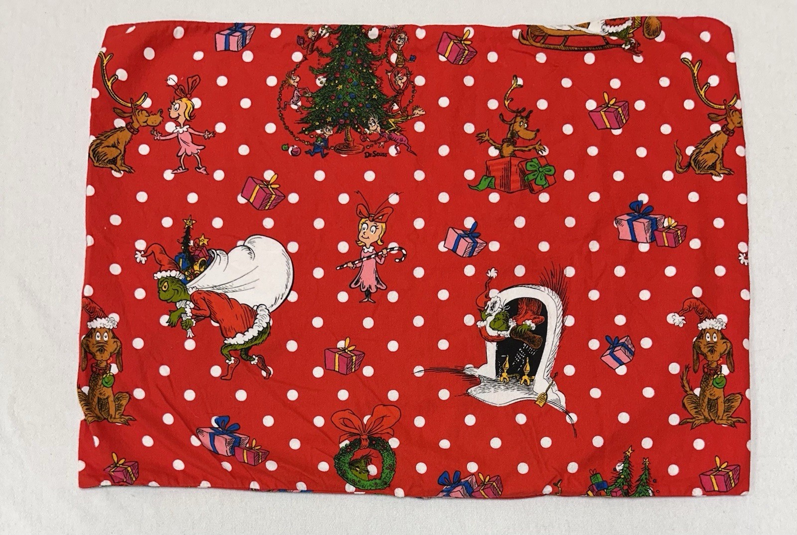 Pottery Barn Dr. Seuss's The Grinch & Max Christmas Flannel Standard Pillowcase