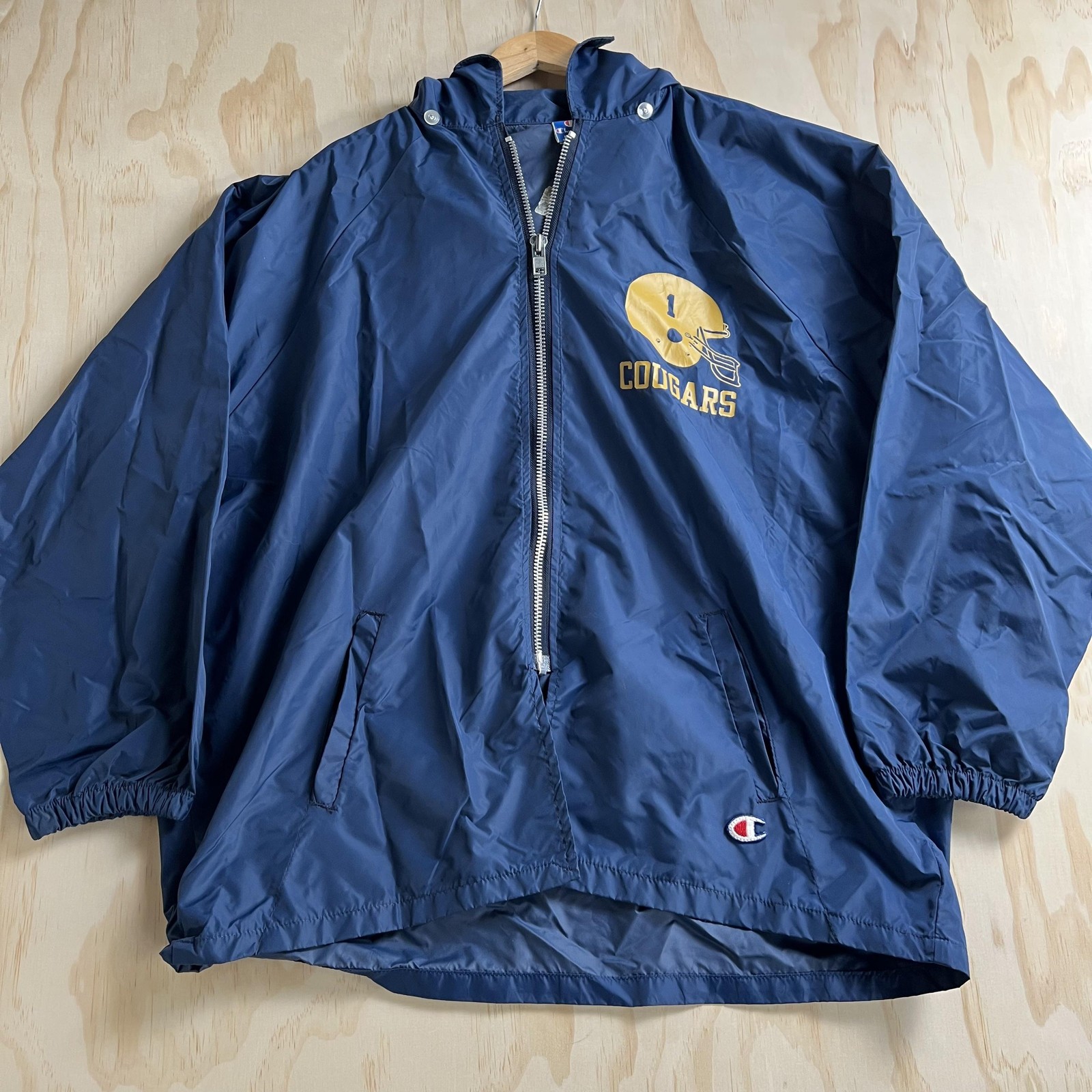 Vintage 80s Armstrong Central Cougars Jacket Mens XL Blue Football Champion USA