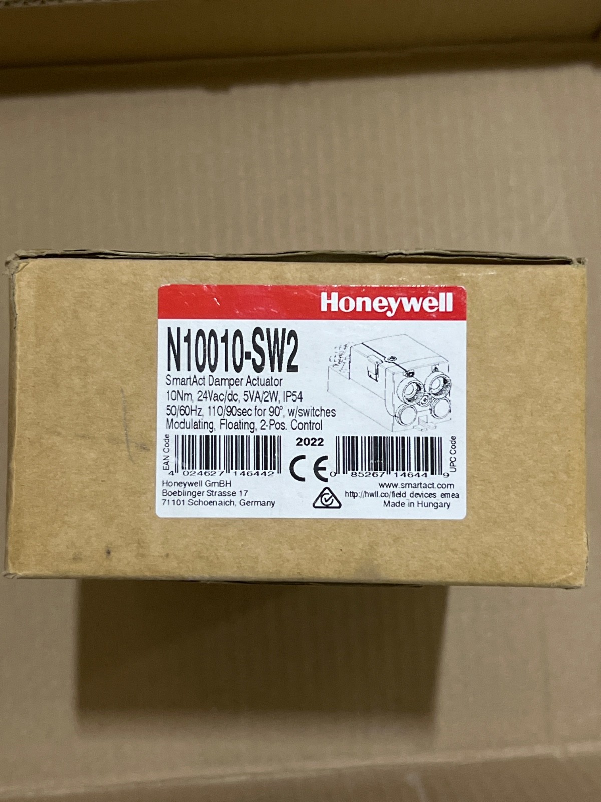 HONEYWELL N10010-SW2 SmartAct Damper Actuator
