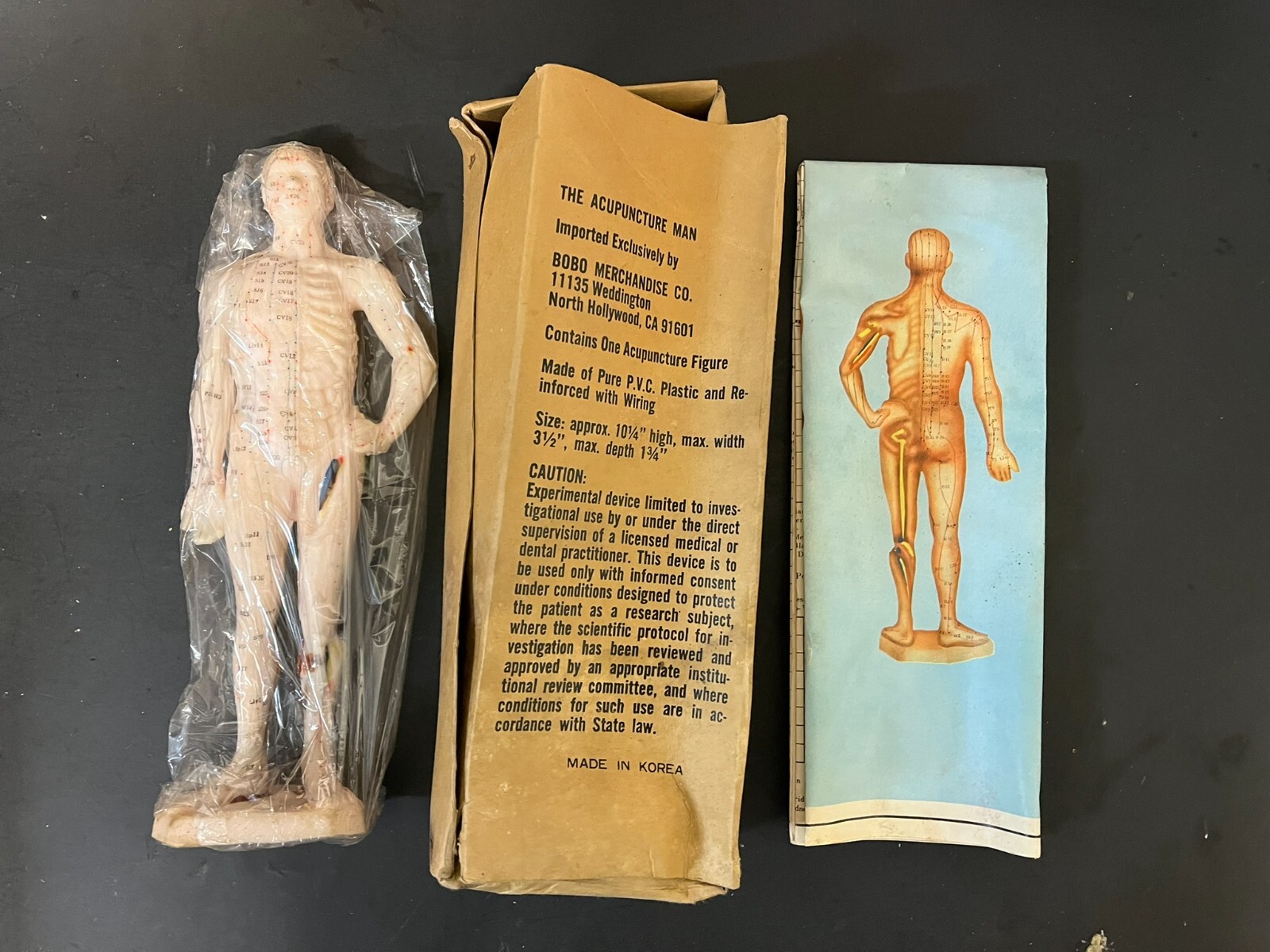 Vtg Acupuncture Man Model In Original Box Paperwork BOBO Merchandise Co Pink