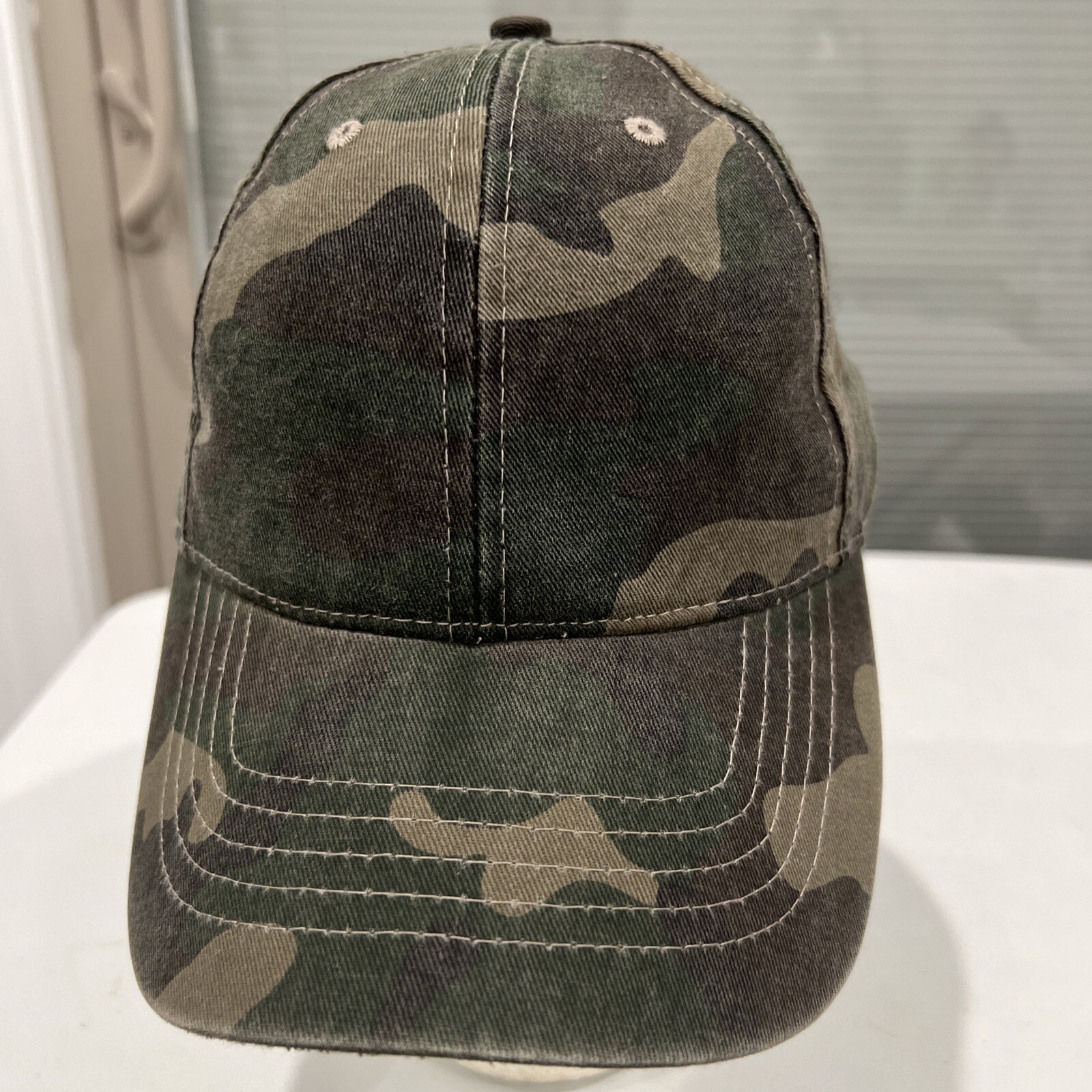Camouflage Greens Cotton Hat Cap Hook Loop