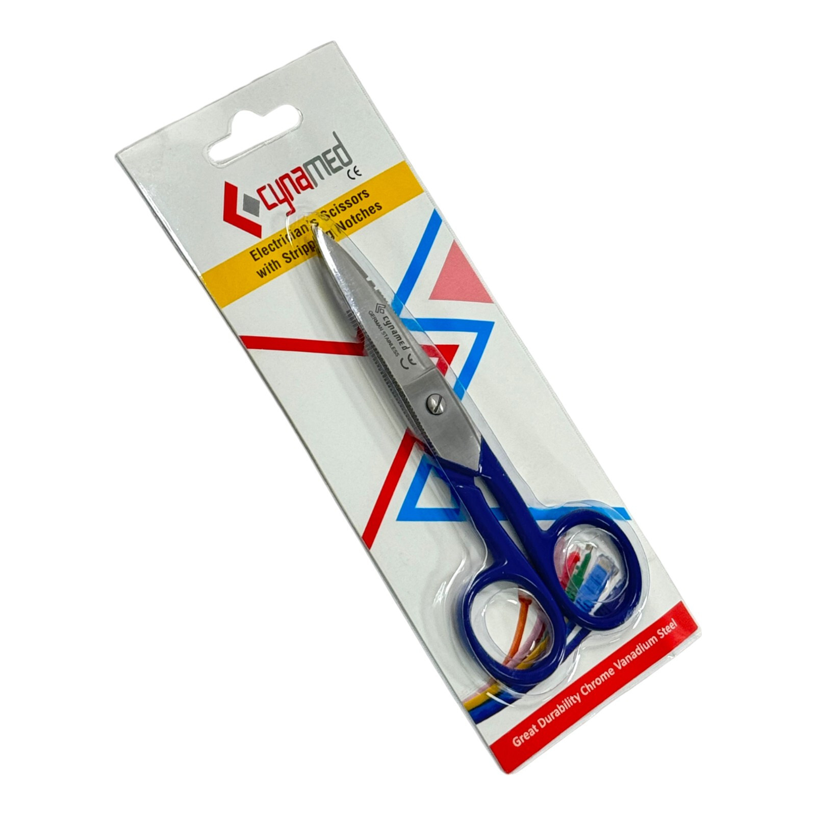 2 Count - Electrical Wires Stripping and Cutting Scissors 5.25in, Blue+Silver