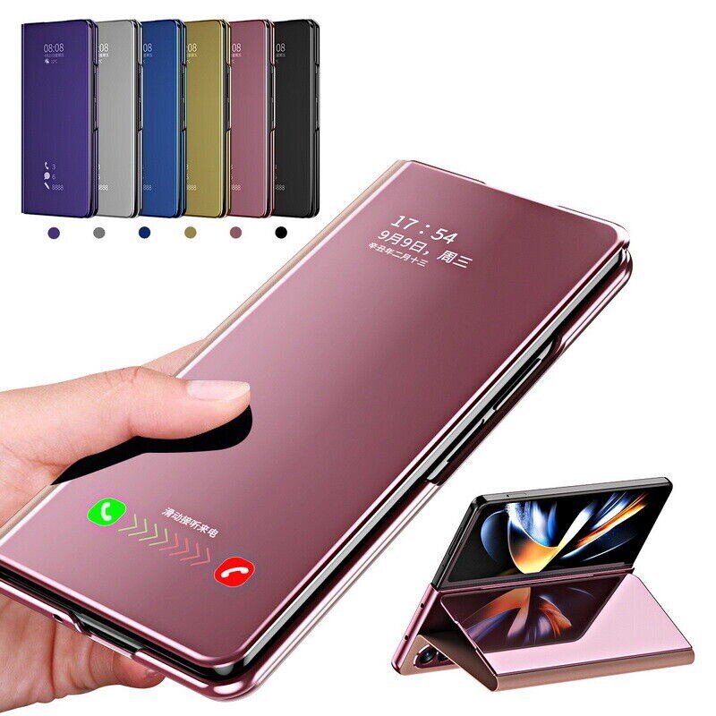 Shockproof Mirror Magnetic Leather Case Cover For Samsung Galaxy Z Fold 5 3 4 6