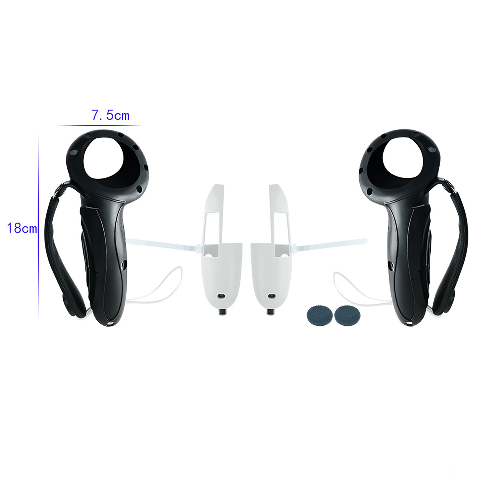 Extended Controller Grip Protective Cover Skin with Adjustable Strap for Quest 3