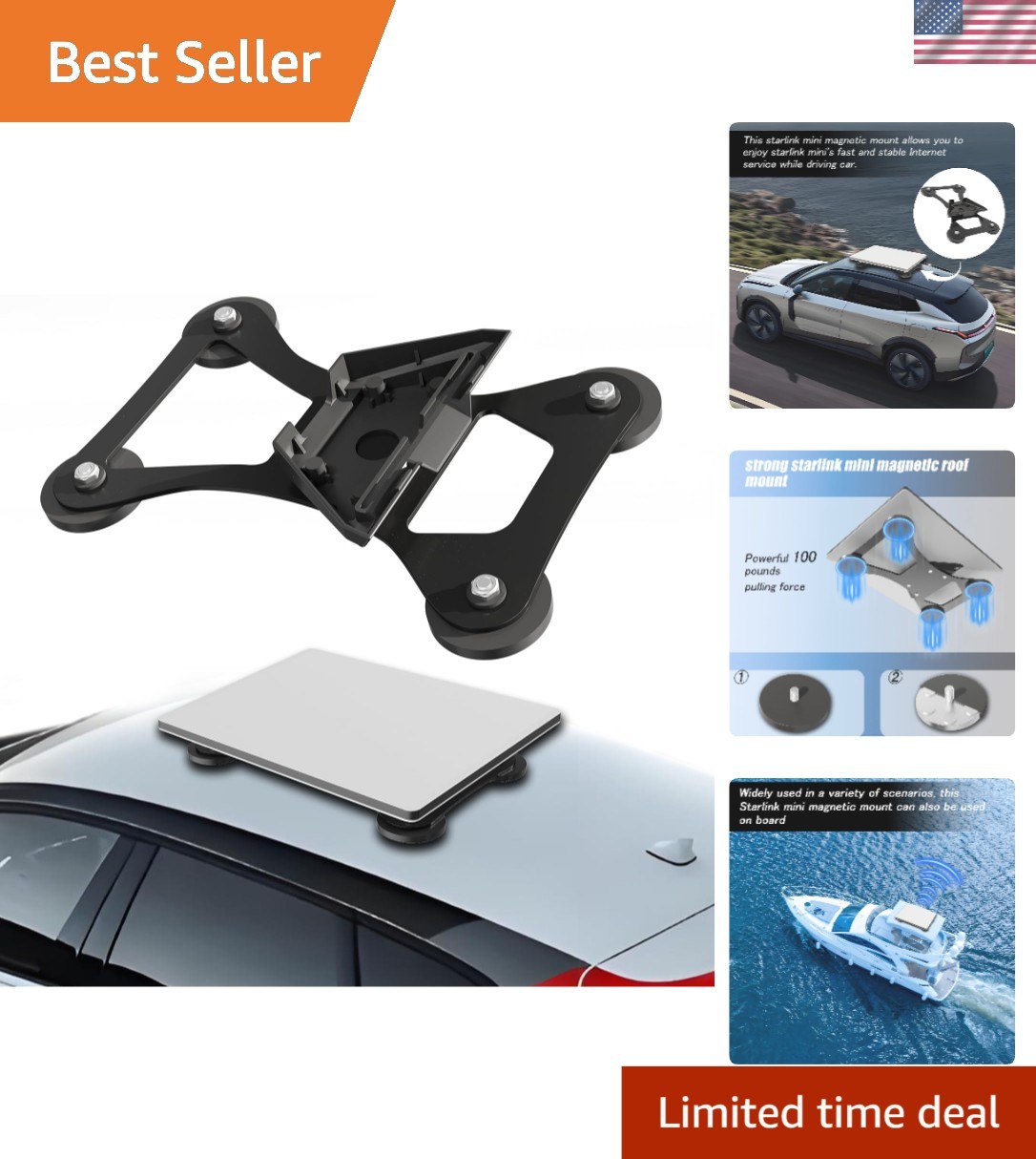 No-Drill Magnetic Roof Mount for Starlink Mini - Easy Installation & Safe Usage