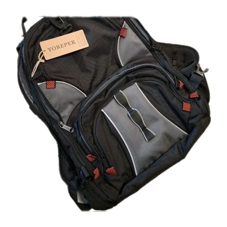 Yorepek Black/Gray Laptop Backpack 17" Padded Multiple Compartments