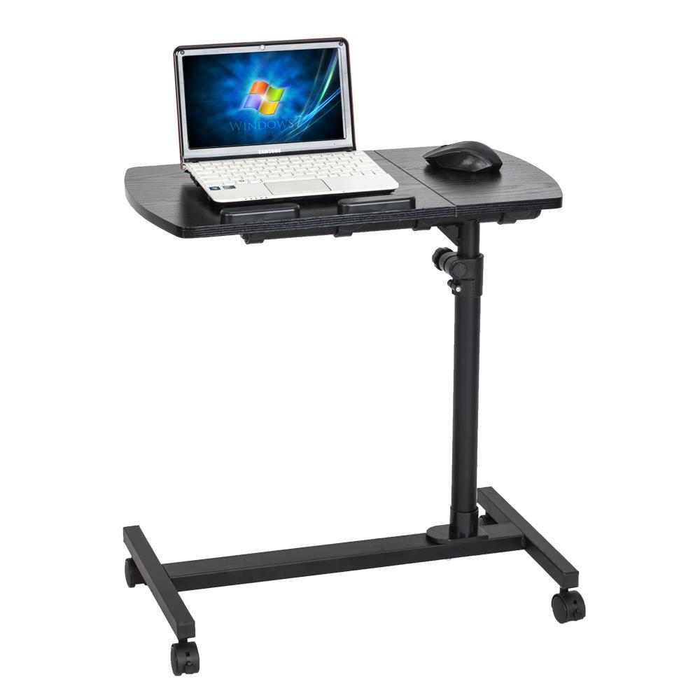Rolling Portable Laptop Desk Foldable Lap Bed Tray Adjustable Table Stand Desk