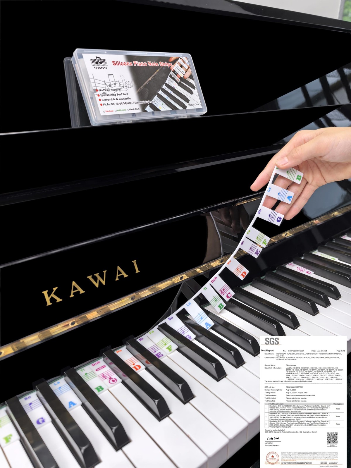 Piano Key Labels, Piano Note Stickers Removable for 88/76/61/54/49/37 Keyboar...