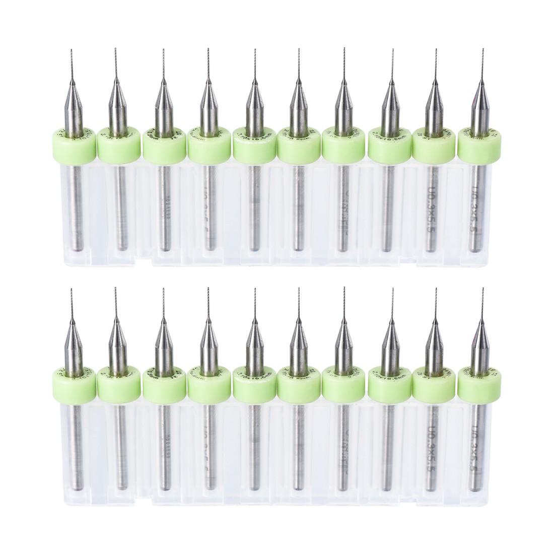 20PACK 0.3mm Micro PCB Drill Bits Carbide CNC Engraving Circuit Board Tool