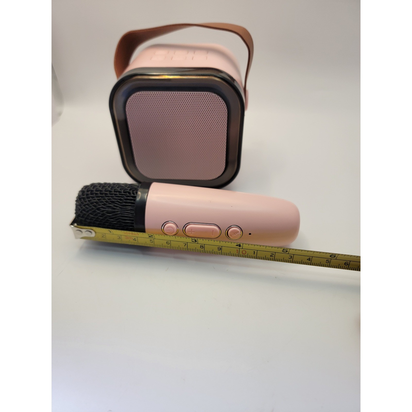 Mini Karaoke Machine Pink Wireless Microphone Bluetooth Speaker-tested A12-487