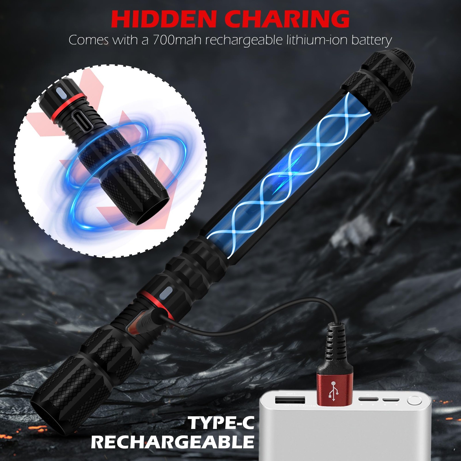 FORTO Rechargeable Pen Light Flashlight 400 Lumens Small Pocket Flashlight