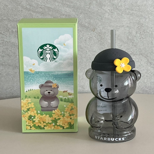 Starbucks Korea 2024 Jeju Bearista Figure Glass Cup 20oz - Venti Coldcup
