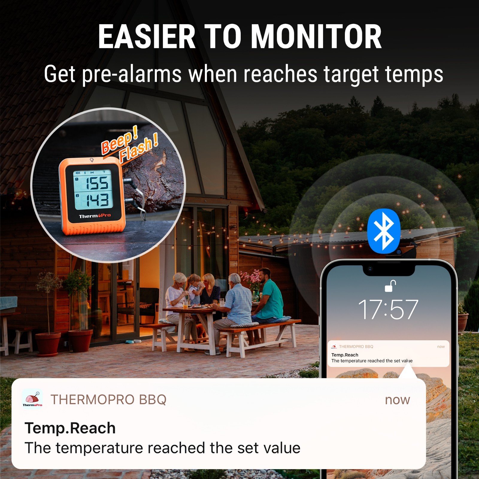 TempPro TP920 Bluetooth Wireless Meat Thermometer 4-Piece BBQ Cooking Set