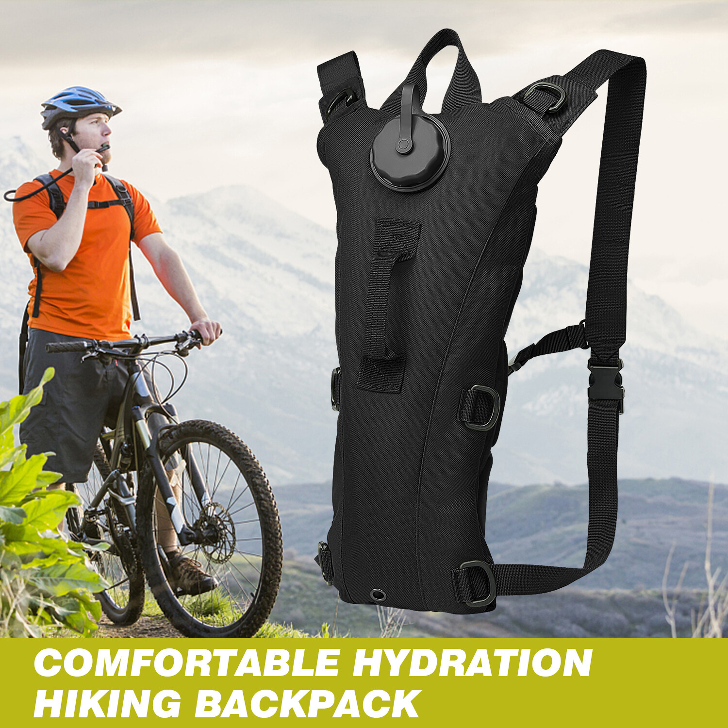 Camping Hydration Backpack, Lightweight Water Backpack with 3L Water Bladder Bag
