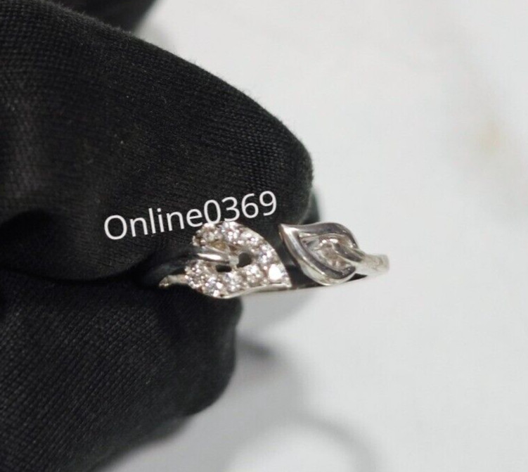 Women's Double Leaf Adjustable Toe Ring Cubic Zirconia White Gold Plated Silver