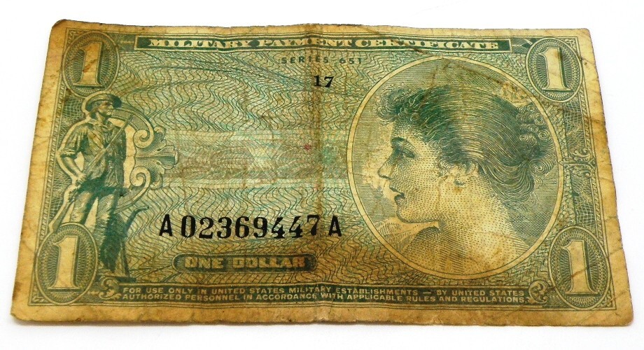 Series 651 (1965) Military Payment Certificate & Bank of Korea 50 Won Note