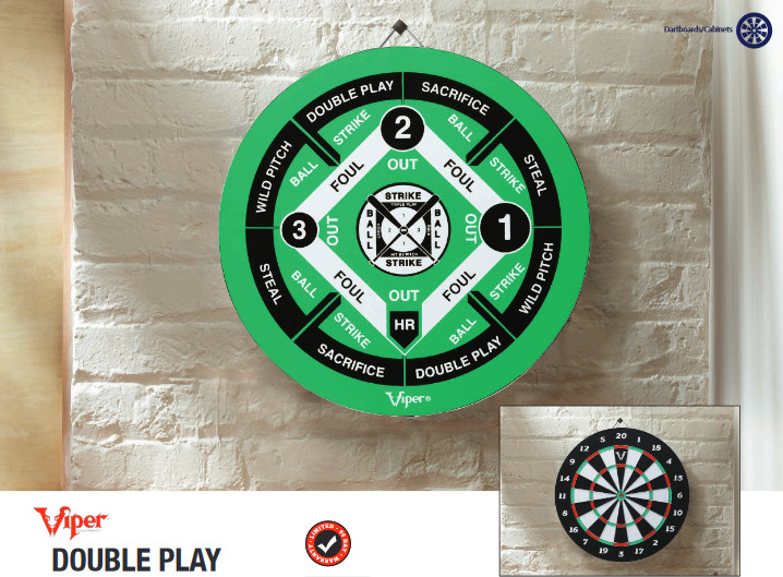 Viper Double Play  Fiber Dartboard with 6 Steel Tip Darts