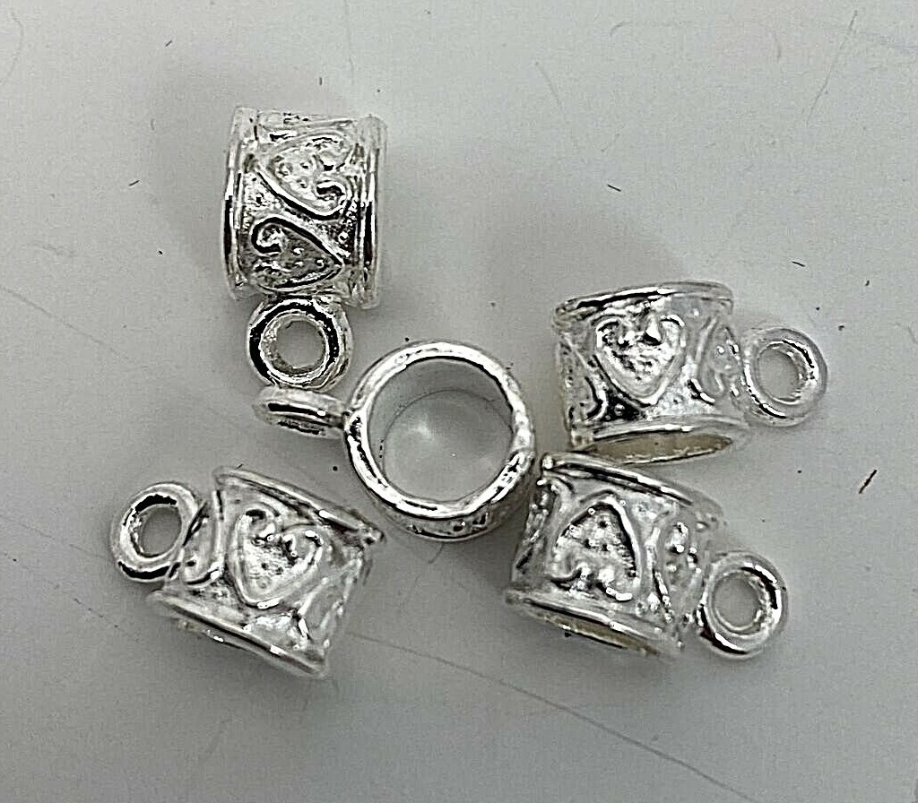 100 ~ Silver Bails Connectors for Charms/Pendants/Beads