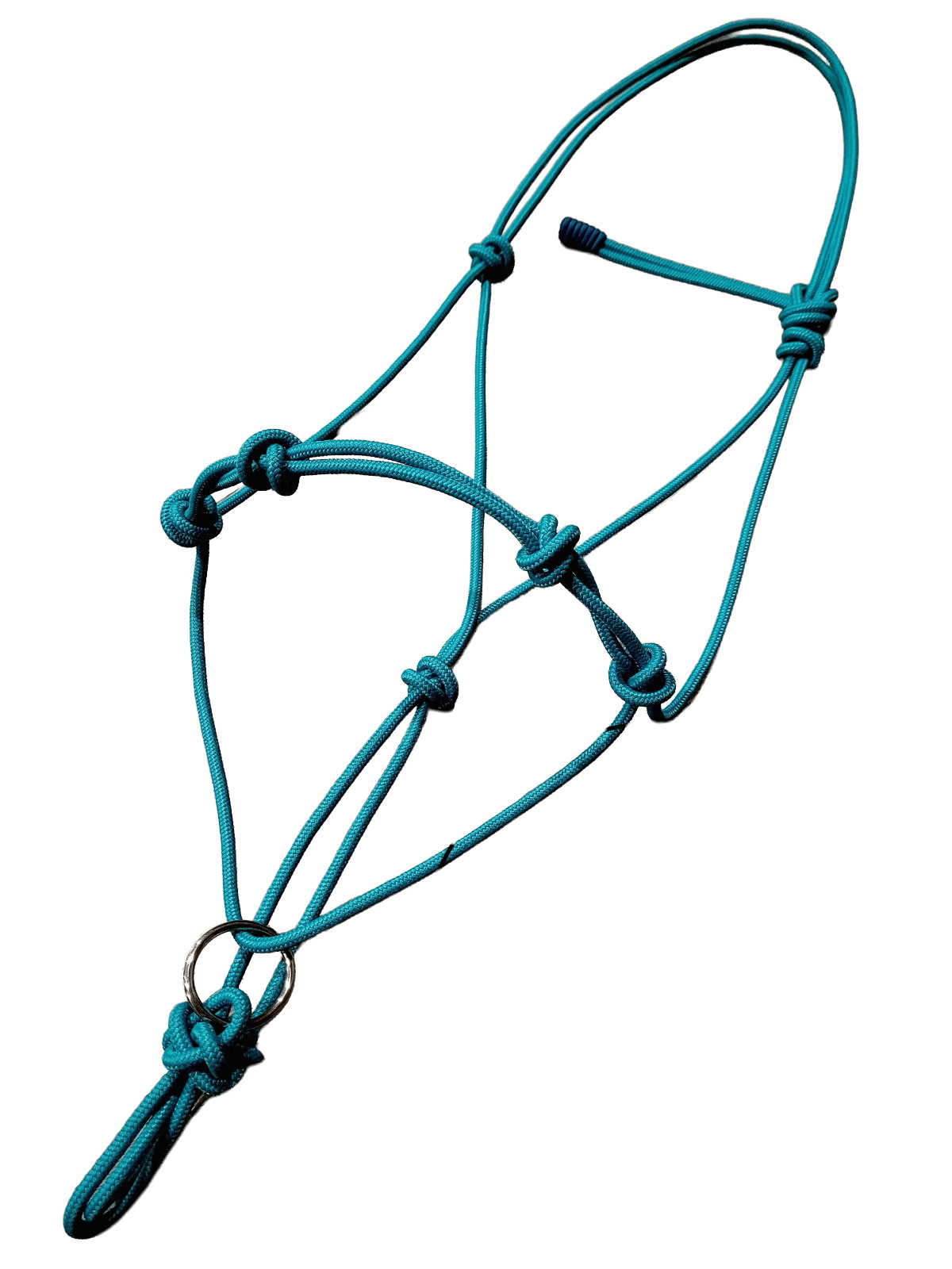 TEAL - NATURAL HORSE TRAINING - horse halter with sliding ring - OOAK