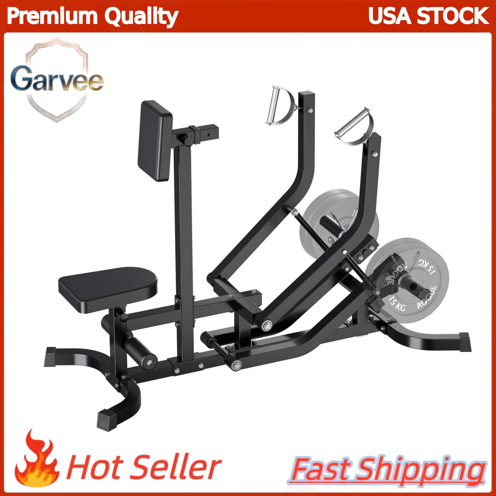 Plate Loaded Row Machine Seated 400lbs Independent Arms Home Gym Equipment