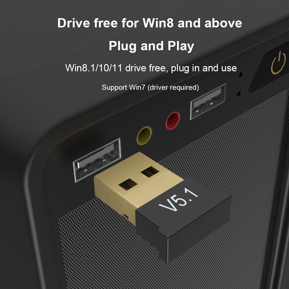 2pcs USB Bluetooth Transmitter 5.1 Receiver Audio Dongle Wireless Adapter PC